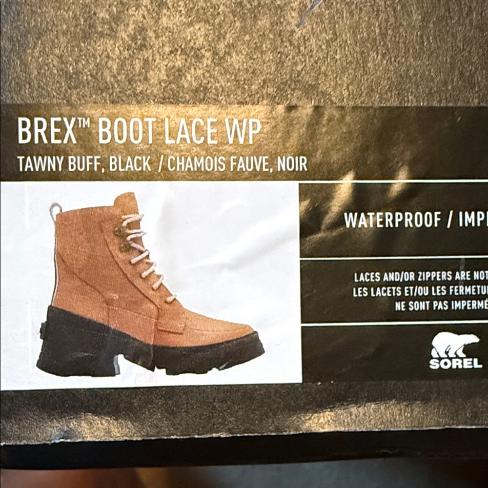 Sorel Brex Boot Lace WP in Tawny Buff and Black